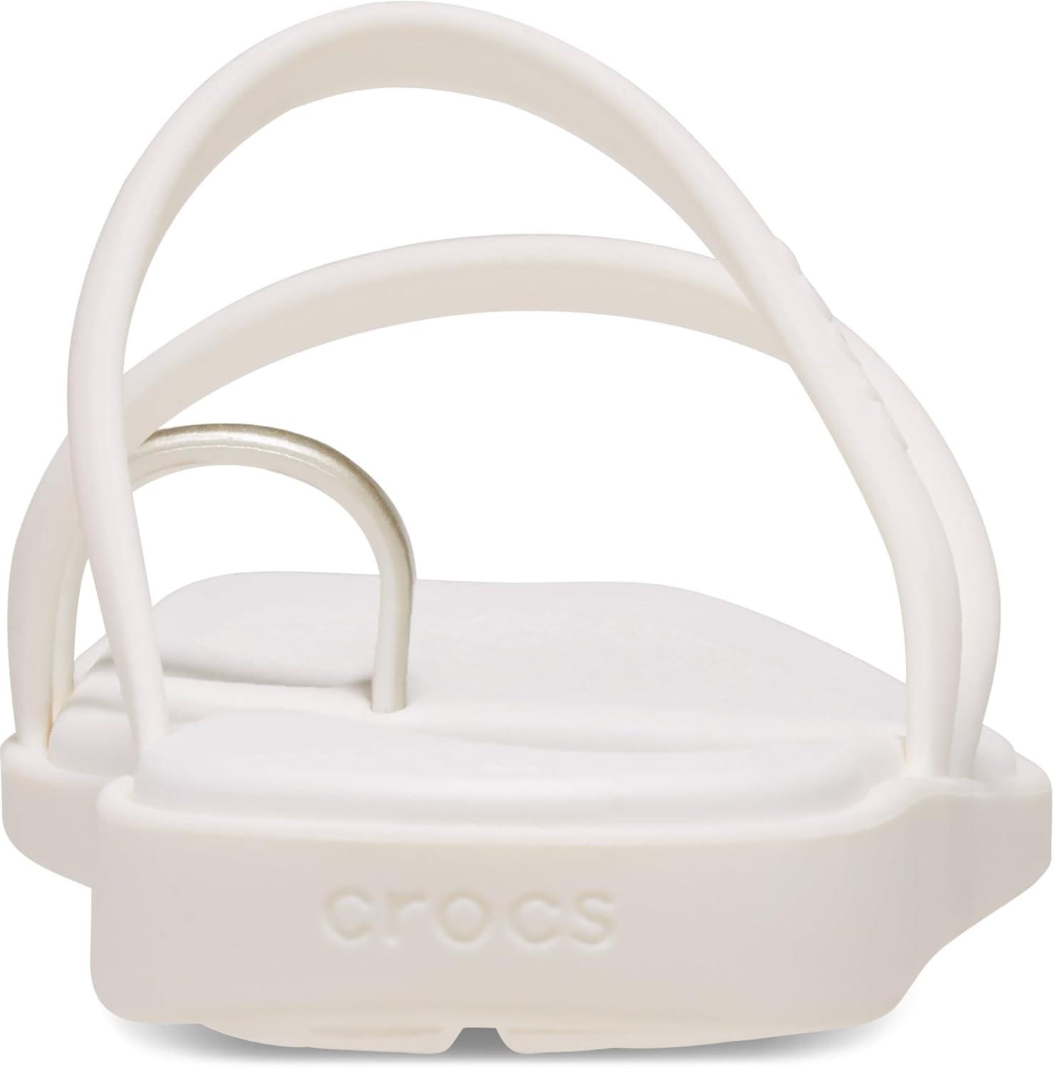 imageCrocs Womens Miami Toe Loop SandalsMetallic Chalk