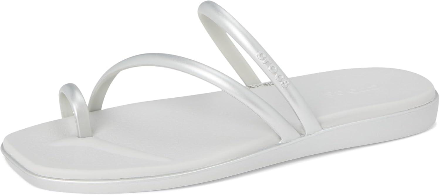 imageCrocs Womens Miami Toe Loop SandalsMetallic Silver