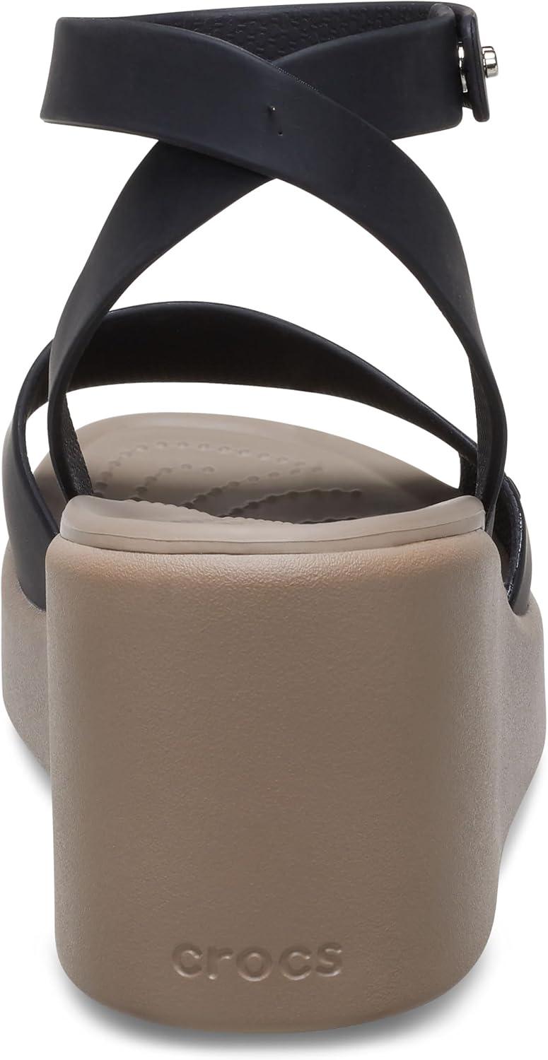 imageCrocs womens Brooklyn Ankle Strap WedgesBlackMushroom