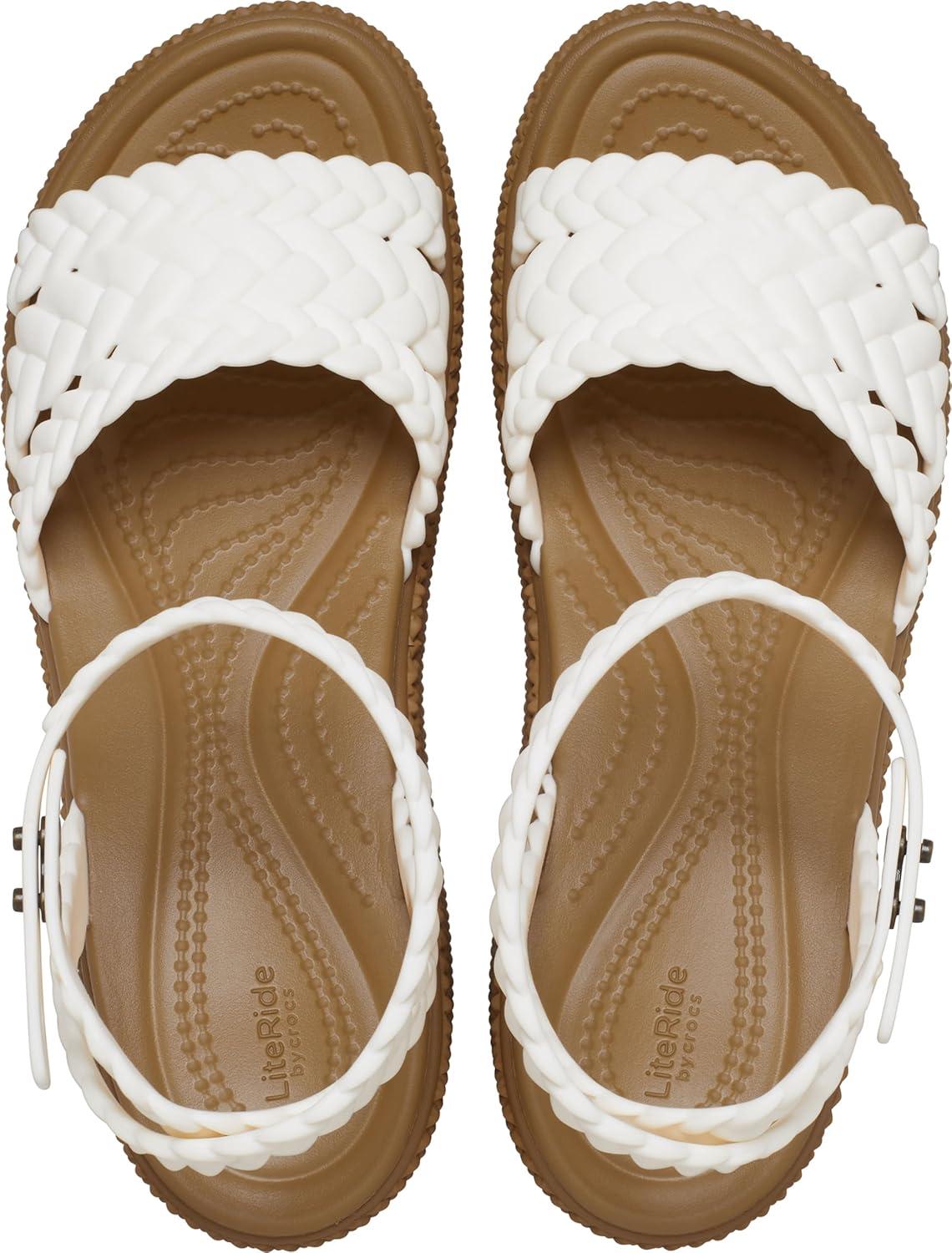 imageCrocs womens Brooklyn Ankle Strap WedgesChalk