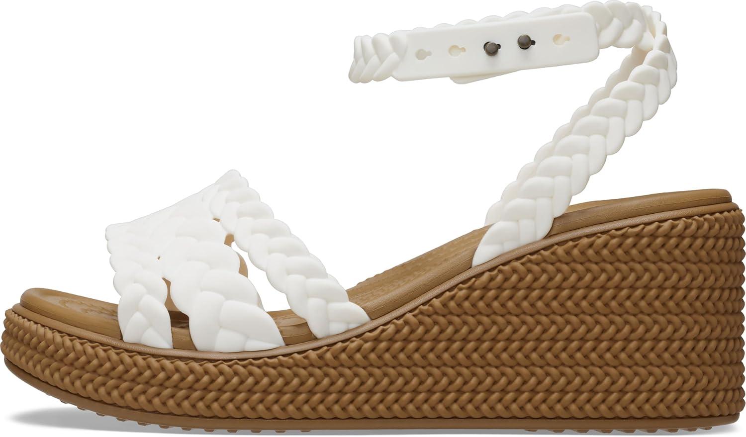 imageCrocs womens Brooklyn Ankle Strap WedgesChalk
