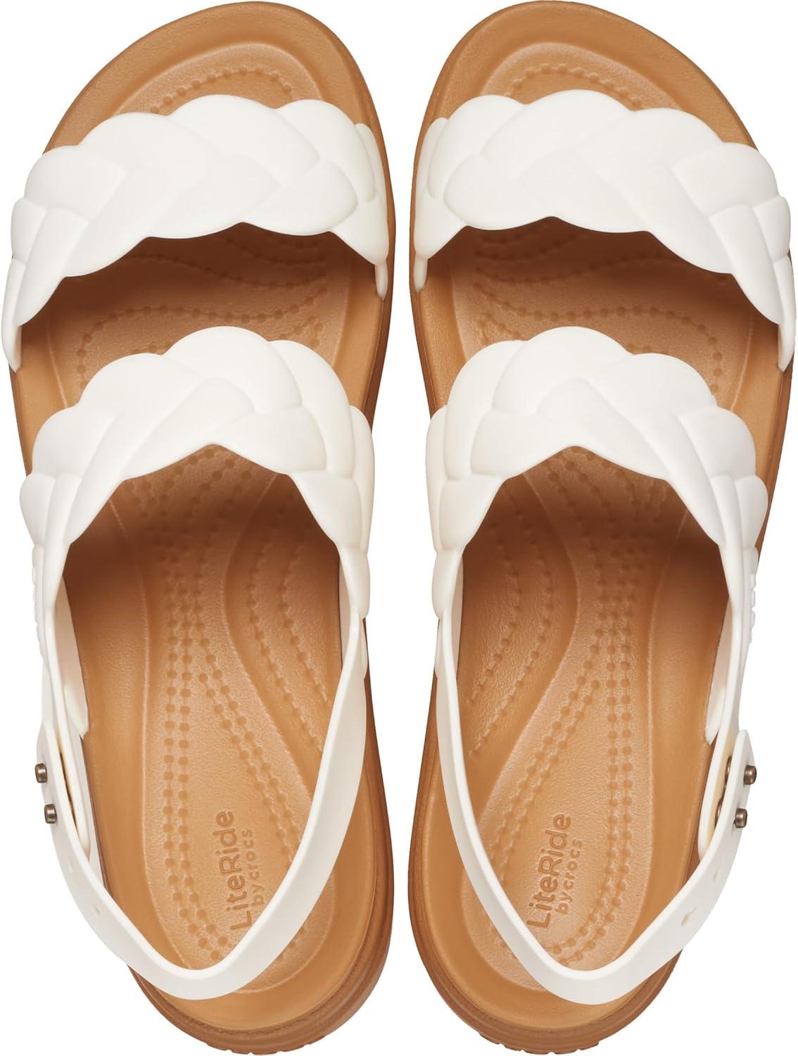 imageCrocs womens Brooklyn Woven Low WedgeChalk Woven