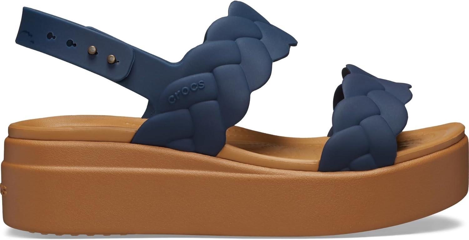 imageCrocs womens Brooklyn Woven Low WedgeNavy Woven