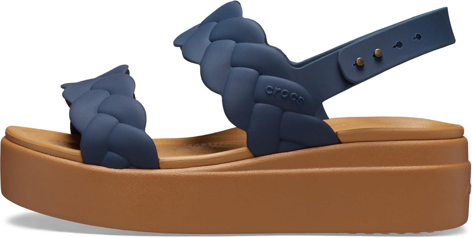 imageCrocs womens Brooklyn Woven Low WedgeNavy Woven