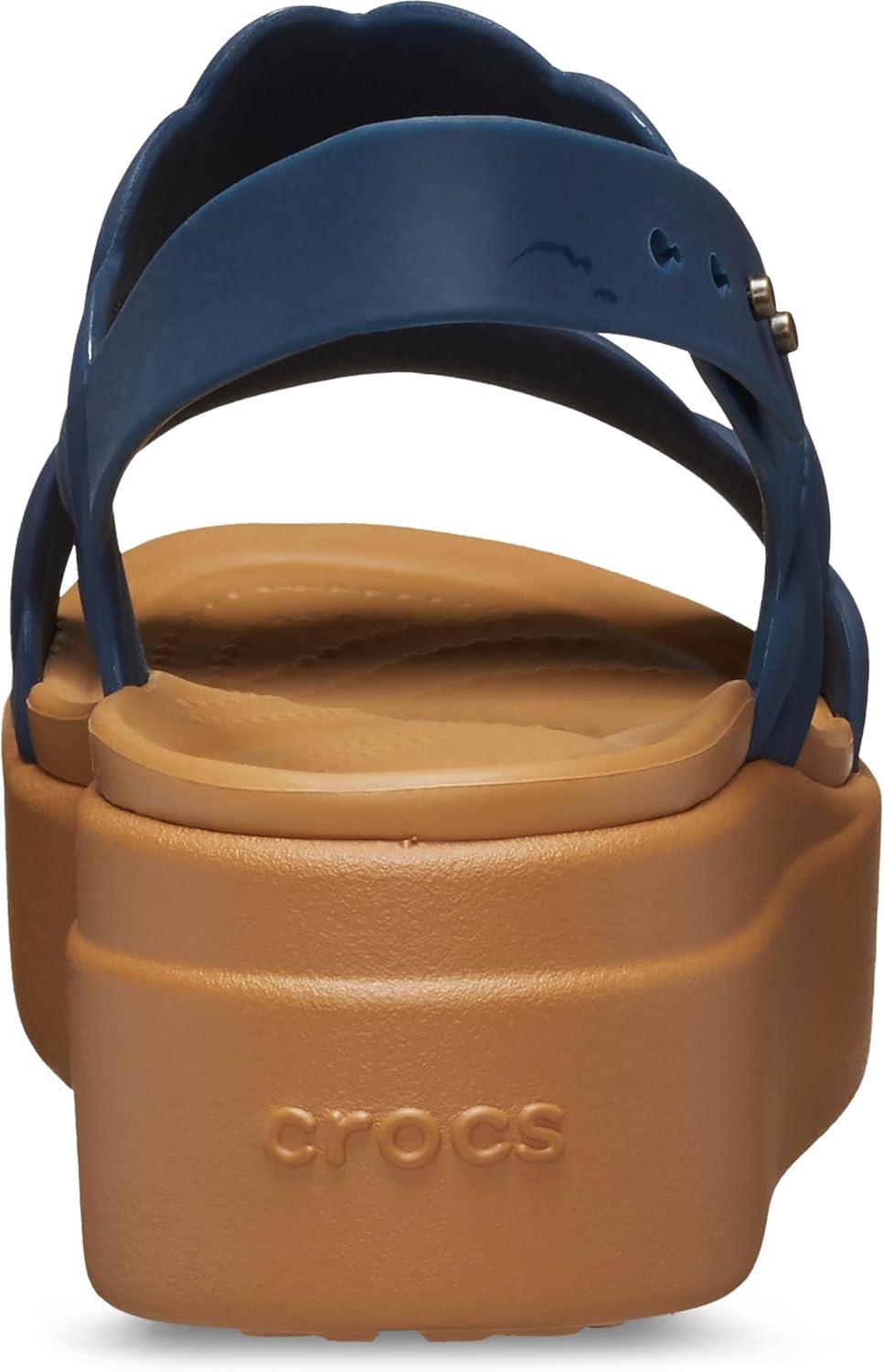 imageCrocs womens Brooklyn Woven Low WedgeNavy Woven