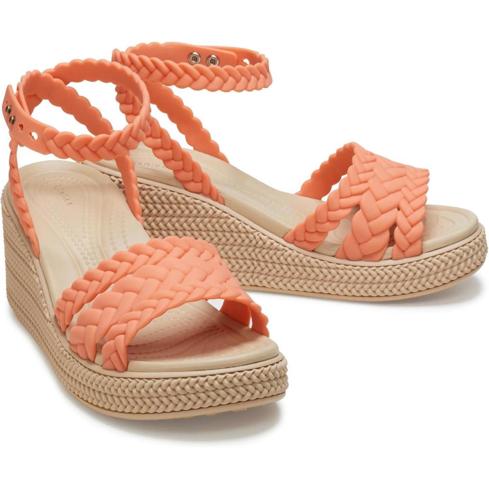 imageCrocs womens Brooklyn Ankle Strap WedgesGrapefruit