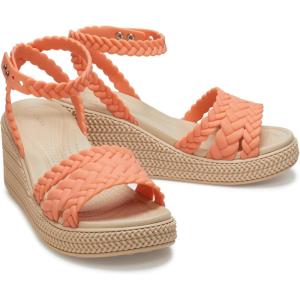 Crocs womens Brooklyn Ankle Strap Wedges(Grapefruit)