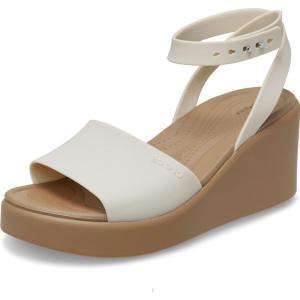 Crocs womens Brooklyn Ankle Strap Wedges(Sandstone/Sepia)