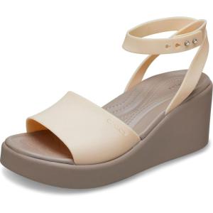 Crocs womens Brooklyn Ankle Strap Wedges(Shitake)
