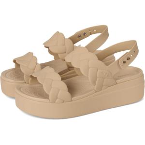 Crocs womens Brooklyn Woven Low Wedge(Chai)