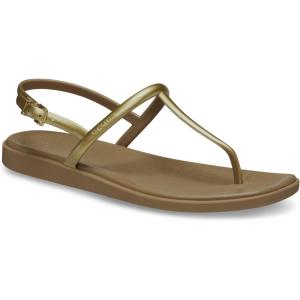 Crocs womens Miami Thong Sandal(Sepia Metallic)
