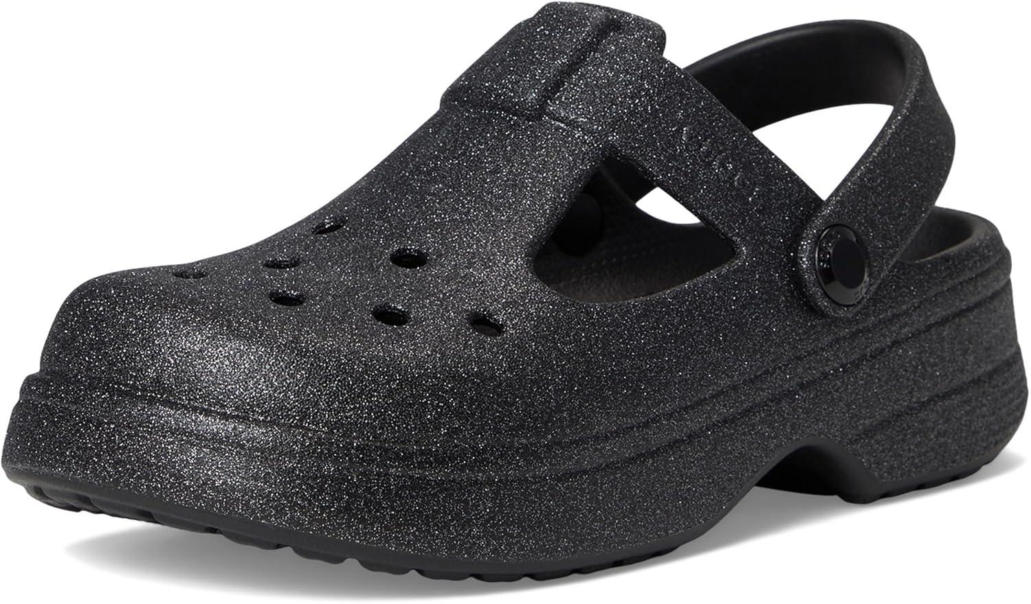 imageCrocs UnisexChild Classic Mary Jane Clogs Little KidBig KidBlack Glitter