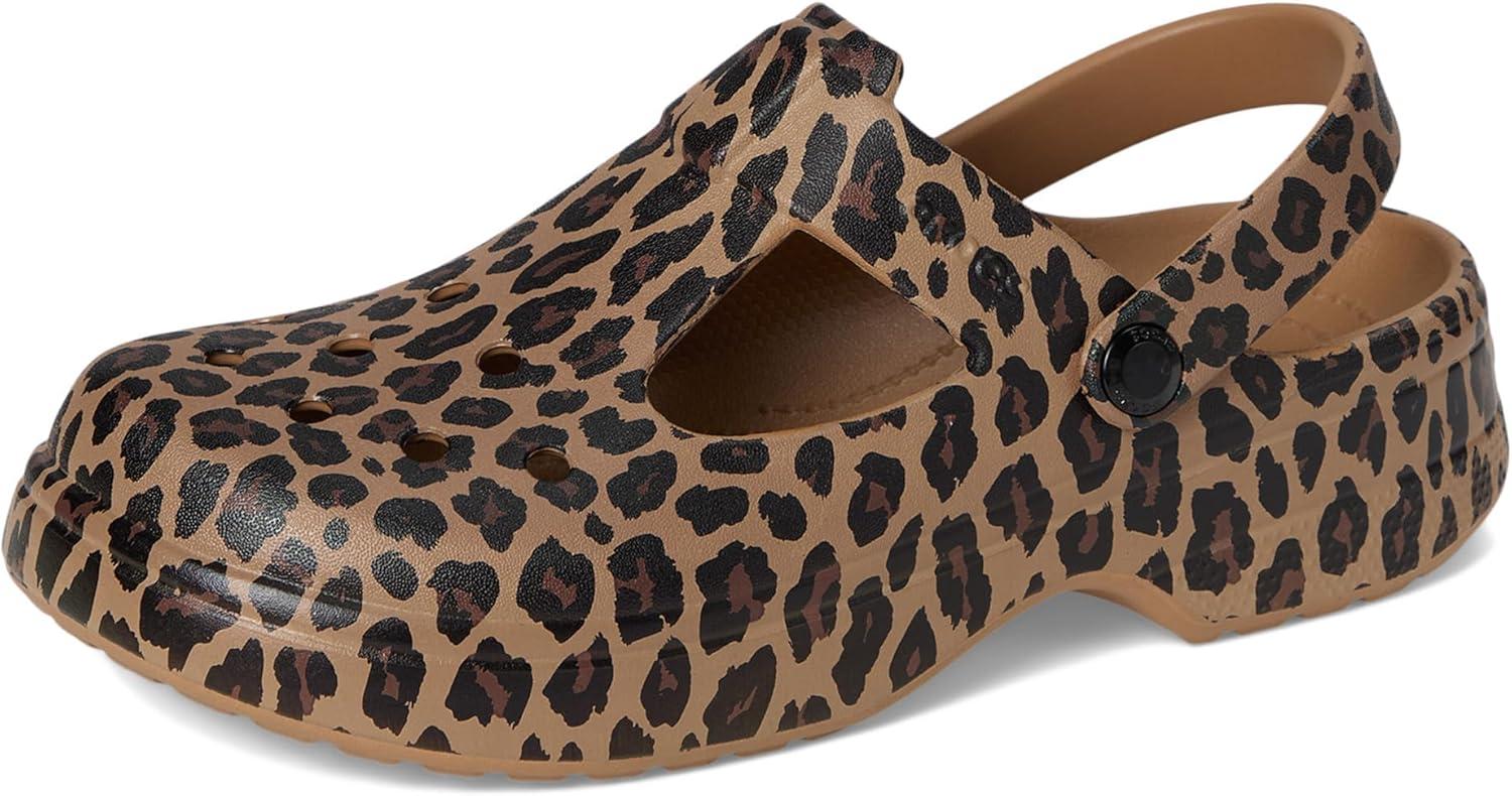 imageCrocs UnisexChild Classic Mary Jane Clogs Little KidBig KidSepiaLeopard
