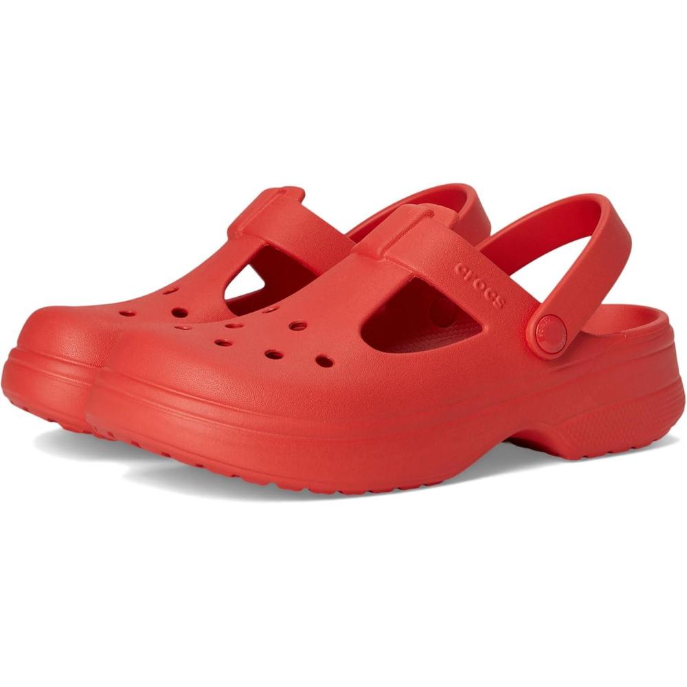 imageCrocs UnisexChild Classic Mary Jane Clogs Little KidBig KidCherry Red