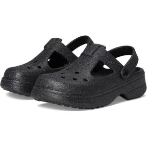 Crocs Unisex-Child Classic Mary Jane Clogs (Little Kid/Big Kid)(Black Glitter)