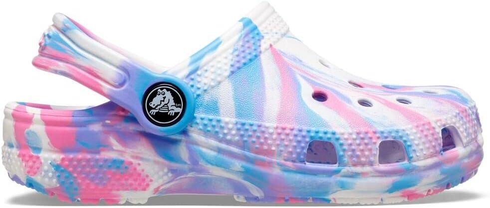 imageCrocs Kids Classic Marbled TieDye ClogWhitePink