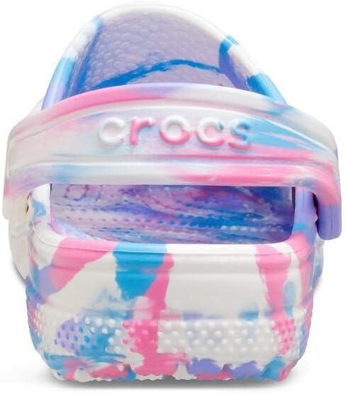 imageCrocs Kids Classic Marbled TieDye ClogWhitePink