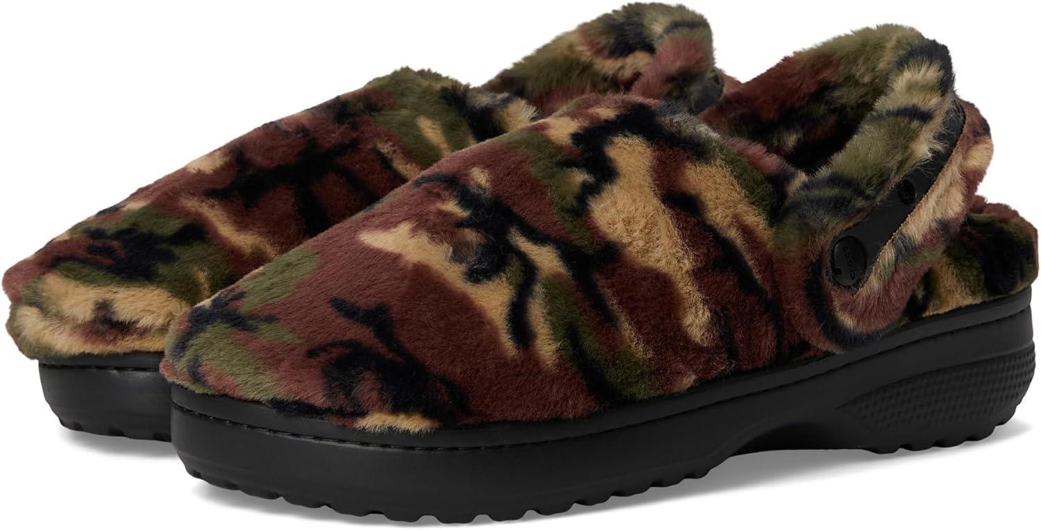 imageCrocs UnisexAdult Classic Unfurgettable Lined Clogs Fuzzy SlippersArmy GreenMulti