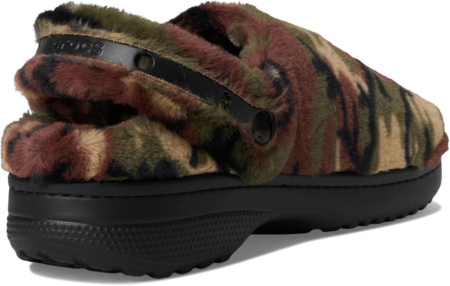 imageCrocs UnisexAdult Classic Unfurgettable Lined Clogs Fuzzy SlippersArmy GreenMulti
