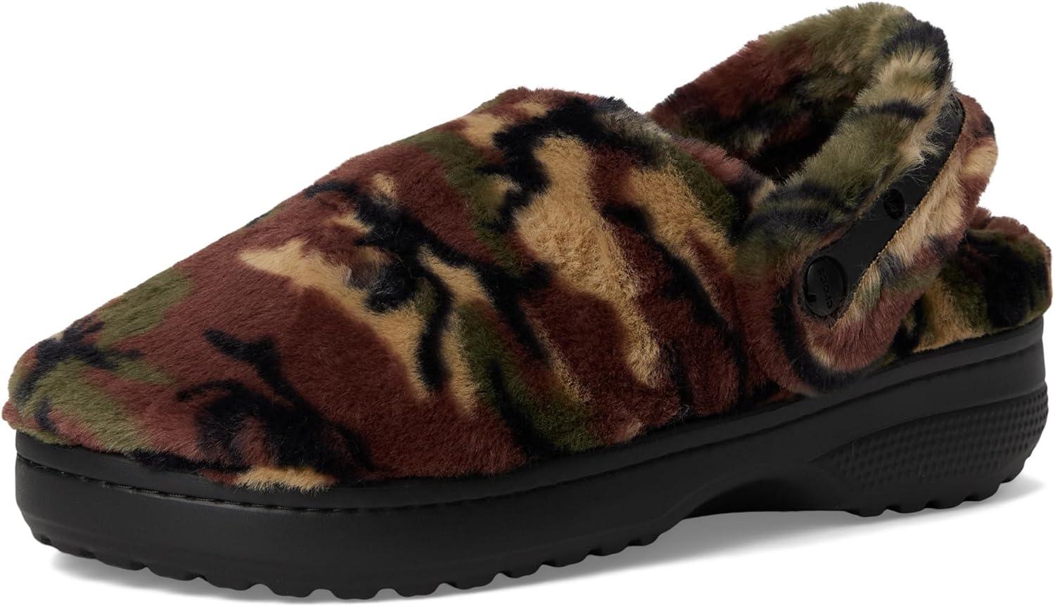 imageCrocs UnisexAdult Classic Unfurgettable Lined Clogs Fuzzy SlippersArmy GreenMulti