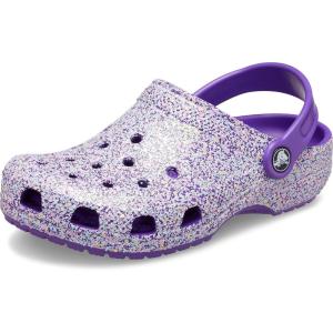Crocs Kids’ Classic Glitter Clog(Neon Purple/Multi)