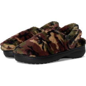 Crocs Unisex-Adult Classic Unfurgettable Lined Clogs, Fuzzy Slippers(Army Green/Multi)