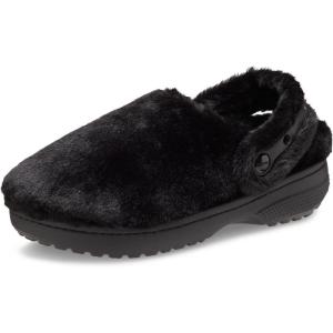Crocs Unisex-Adult Classic Unfurgettable Lined Clogs, Fuzzy Slippers(Black)