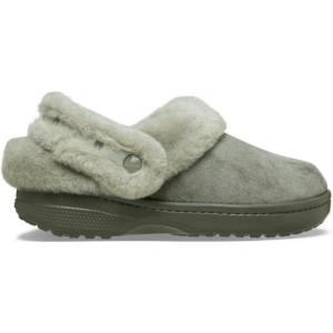 Crocs Unisex-Adult Classic Unfurgettable Lined Clogs, Fuzzy Slippers(Galactic Grey Vegan Suede)