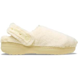 Crocs Unisex-Adult Classic Unfurgettable Lined Clogs, Fuzzy Slippers(Vanilla)