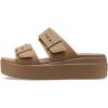 Crocs Women’s Brooklyn Buckle Low Wedges(Khaki)