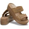 Crocs Women’s Brooklyn Buckle Low Wedges(Khaki)