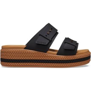 Crocs Women’s Brooklyn Buckle Low Wedges(Black)