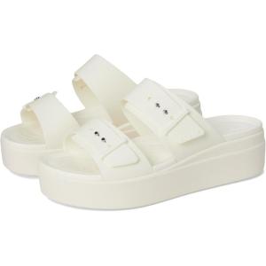 Crocs Women’s Brooklyn Buckle Low Wedges(White/Chalk)