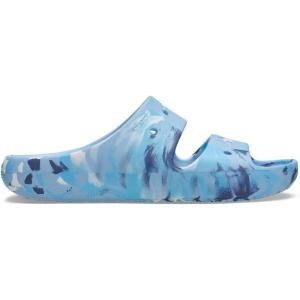 Crocs unisex-adult Classic Marbled Sandals(Blue Calcite/Multi)