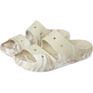 Crocs unisex-adult Classic Marbled Sandals(Bone/Multi)