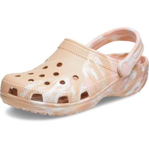 Crocs Unisex Adult Classic Marbled Tie-Dye Clogs(Chai/Pink Rose)