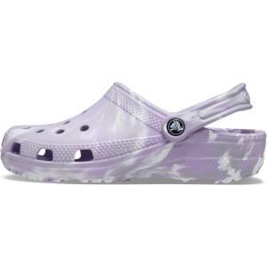 Crocs Unisex Adult Classic Marbled Tie-Dye Clogs(Lavender/Multi)