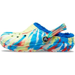 Crocs Kids’ Classic Lined Clogs(Sulphur/Multi Marbled Tie-dye)