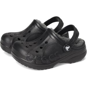 Crocs Unisex-Child Via Lined Clogs (Little Kid)(Black)