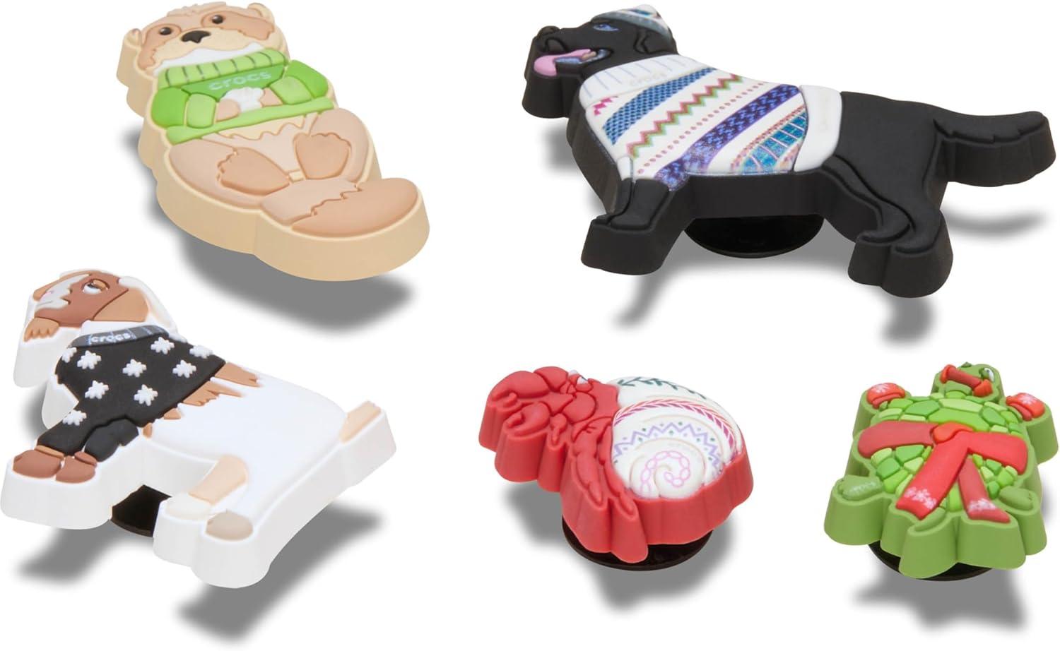 imageCrocs Jibbitz Seasonal ampamp Christmas Holiday Shoe Charm PacksFestive Dressed Animals 5Pack