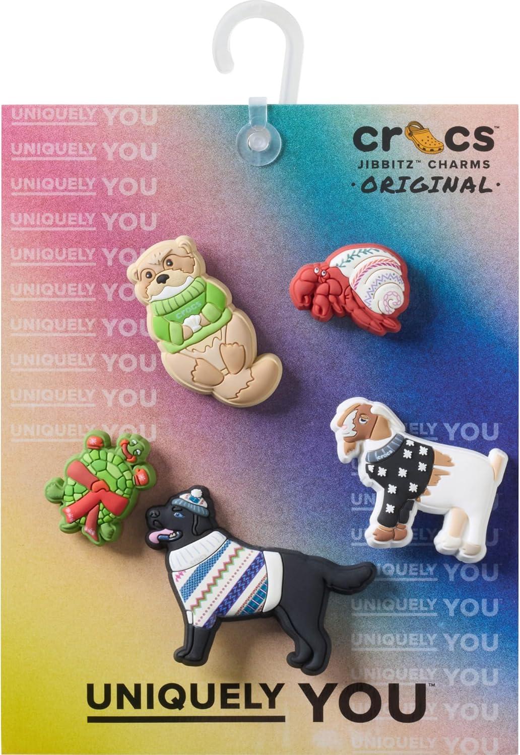 imageCrocs Jibbitz Seasonal ampamp Christmas Holiday Shoe Charm PacksFestive Dressed Animals 5Pack