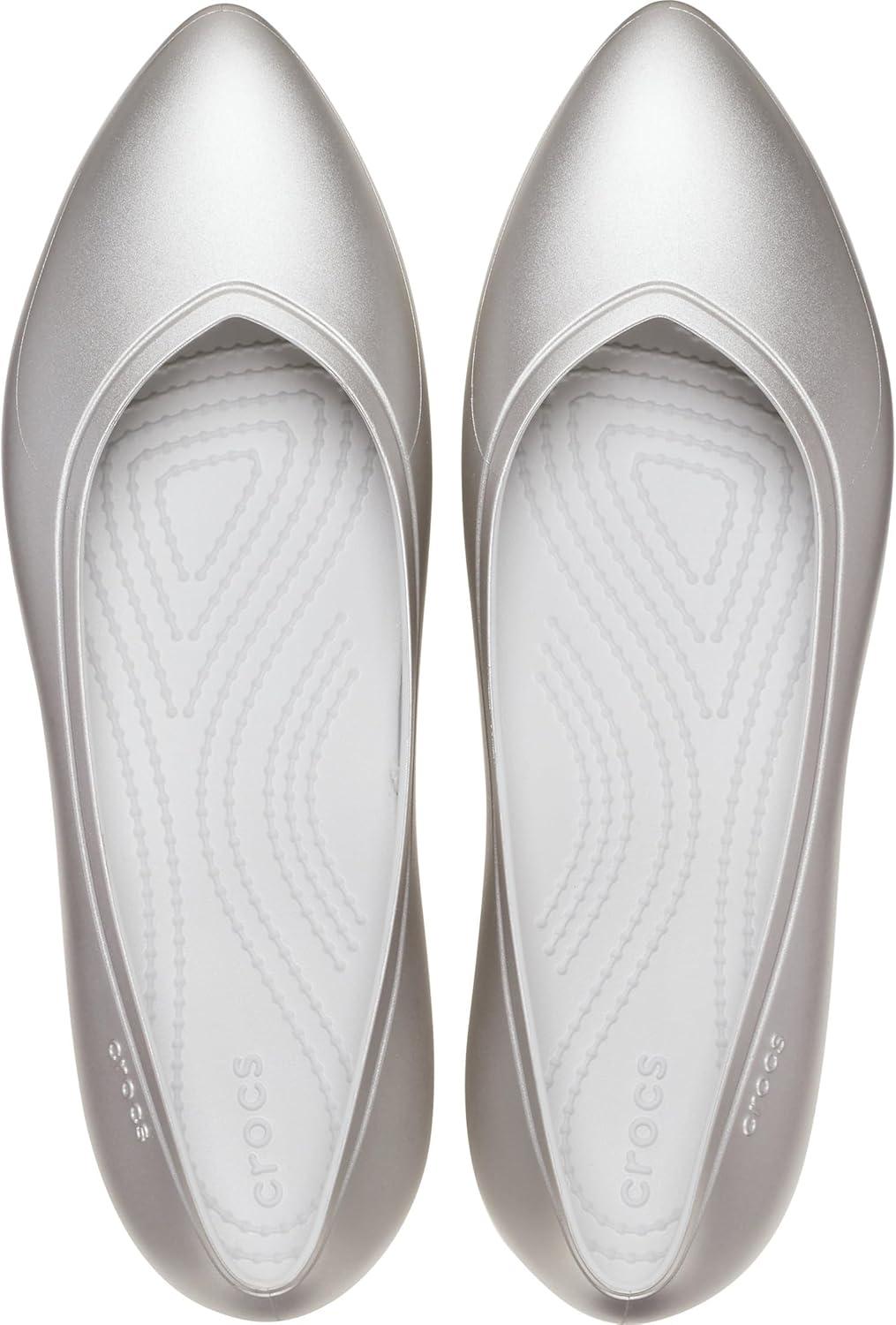 imageCrocs Womens Brooklyn Pointed FlatSilver Metallic