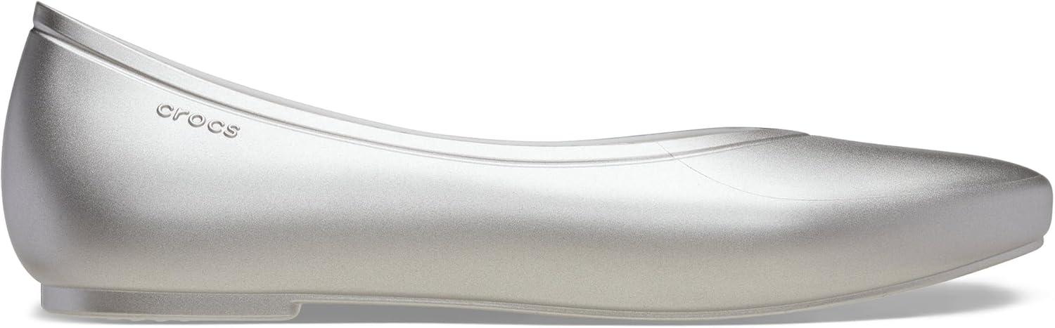 imageCrocs Womens Brooklyn Pointed FlatSilver Metallic