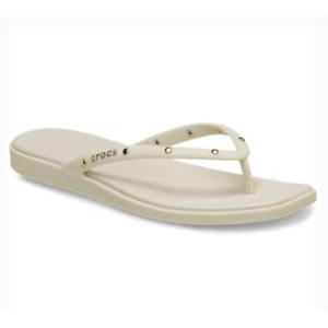 Crocs Women’s Miami Flip Flops, Thong Sandals(Almond Tint)
