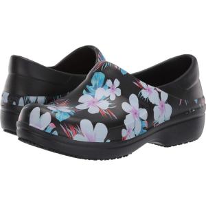 Crocs Women’s Neria Pro II Clogs, Slip Resistant Work Shoes for Women(Tropical Floral/Black)