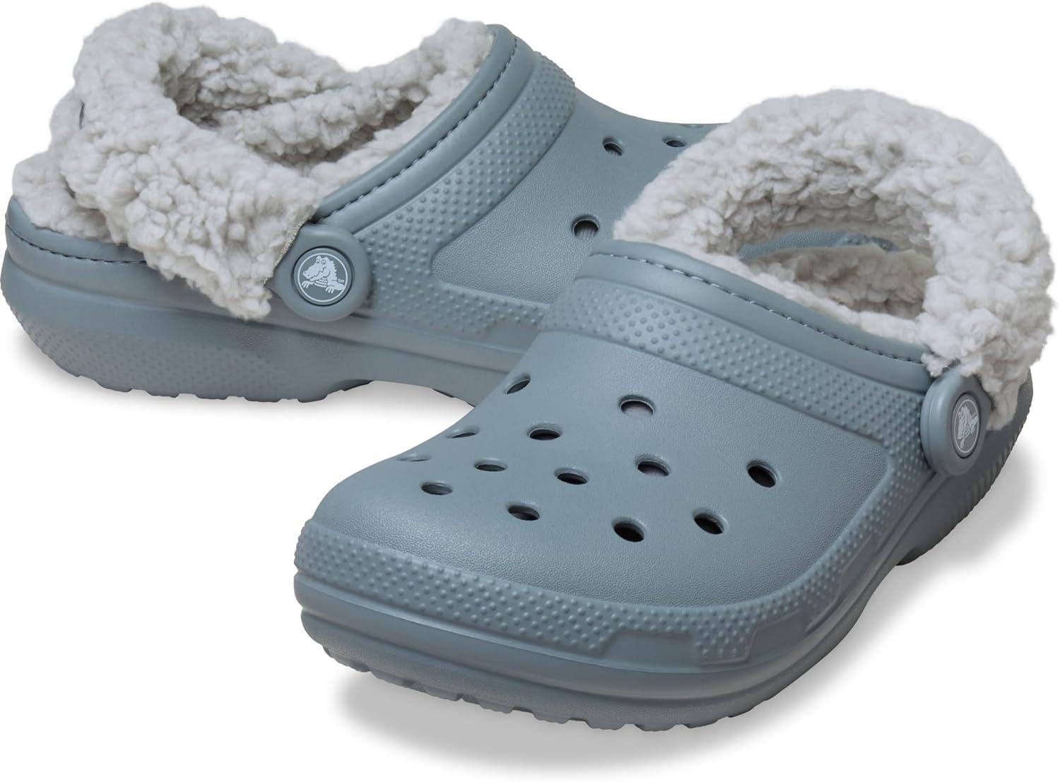 imageCrocs UnisexAdult Classic Fleece Lined Clogs Fuzzy Slippers for Women and MenConcrete