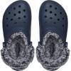 Crocs Unisex-Adult Classic Fleece Lined Clogs, Fuzzy Slippers for Women and Men(Navy)