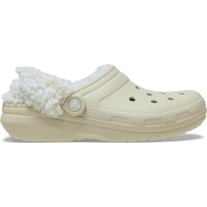 Crocs Unisex-Adult Classic Fleece Lined Clogs, Fuzzy Slippers for Women and Men(Bone)