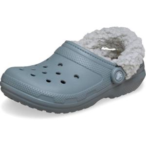 Crocs Unisex-Adult Classic Fleece Lined Clogs, Fuzzy Slippers for Women and Men(Concrete)