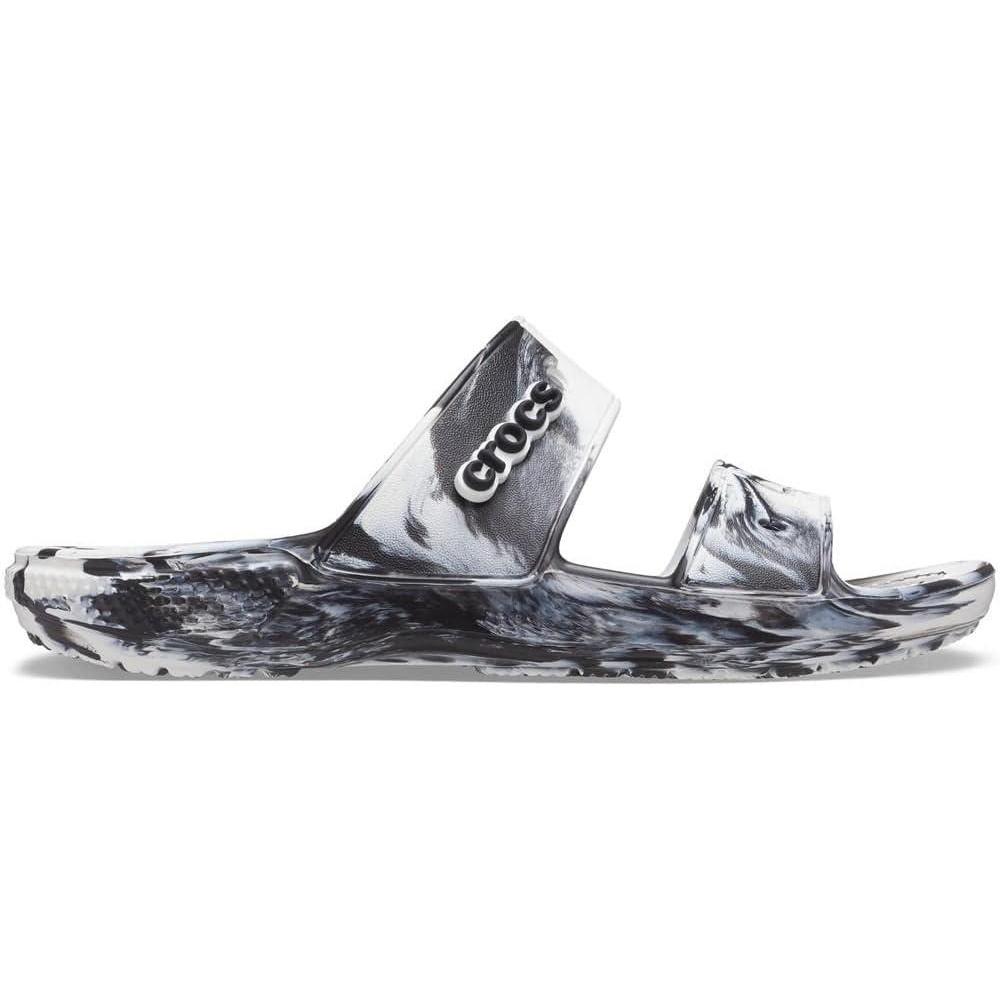 imageCrocs Unisex Adult Classic Twostrap Slide SandalsWhiteBlack